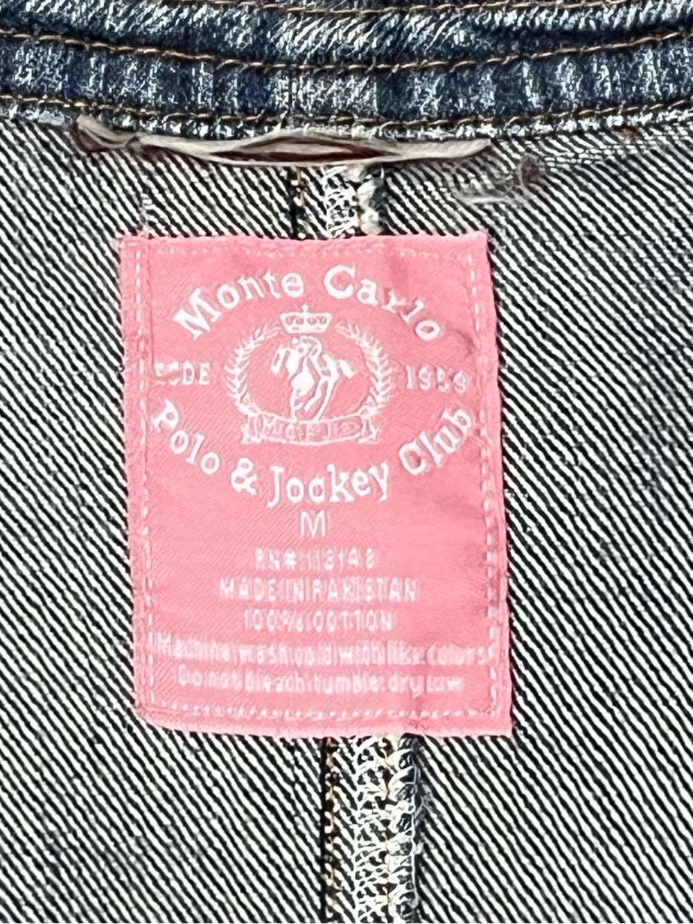 Monte Carlo Blue Denim Jacket Cotton Casual Utility Style Size: Medium - Picture 7 of 8